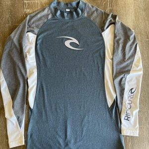 Rip Curl, men rash guard, long sleeve, gray, blue, white, size S